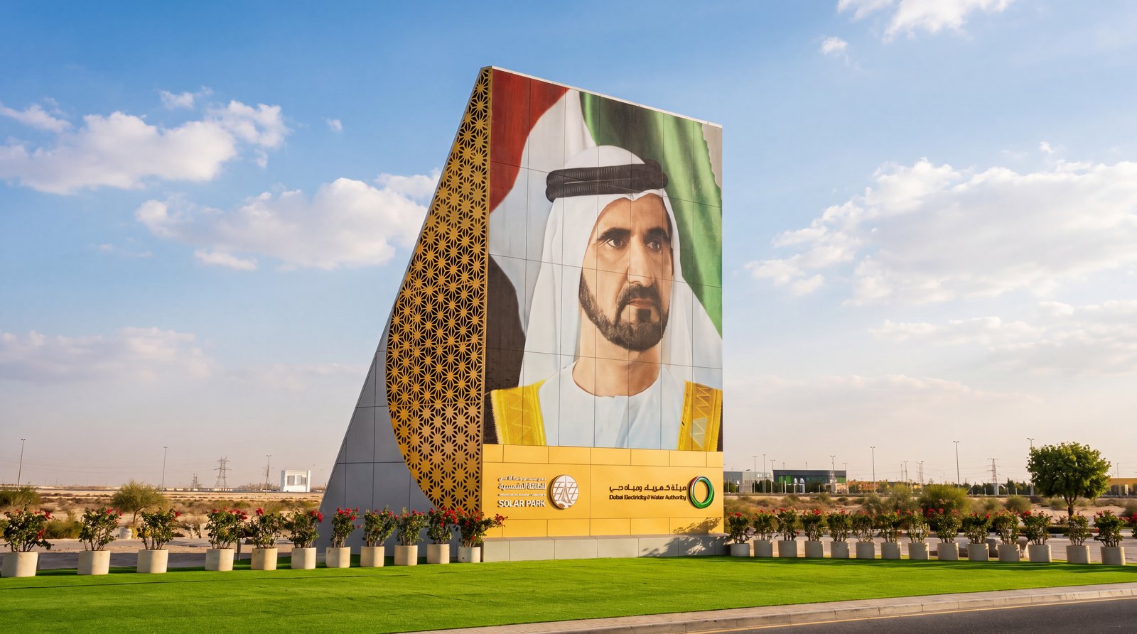 DEWA Portrait solar art installation, Al Qudra, Dubai